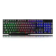 ENKORE - Teclado Gamer Brain Led Rainbow - Negro