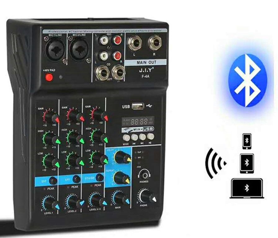Mezclador en Vivo F 4A Mezclador de Audio Interfaz USB 4 Canales
