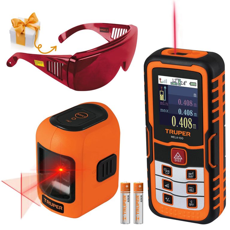 KIT Medidor de distancia laser 100 m, nivel laser. lente para laser