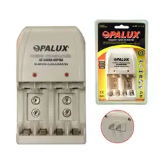 OPALUX - Cargador de Baterías Pilas Recargables 9VAAAAA Beige