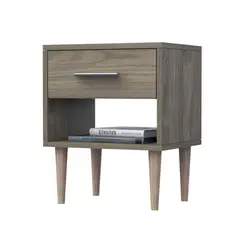 MOVENDA - Mesa de Noche Altea con 1 Cajon y Patas de Madera Gales