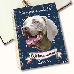 QALA DISEÑO - Cuaderno A5 - - Perro Weimaraner