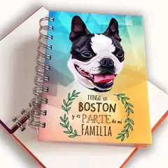 QALA DISEÑO - Libreta A6 - - Perro Boston Terrier