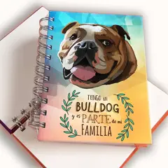 QALA DISEÑO - Libreta A6 - - Perro Bulldog Inglés