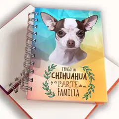 QALA DISEÑO - Libreta A6 - - Perro Chihuahua Blanco