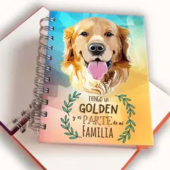 QALA DISEÑO - Libreta A6 - - Perro Golden Retriever