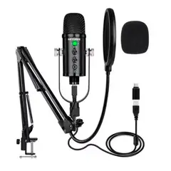 GENERICO - Micrófono Condensador Profesional Antipop Para Streaming Podcast