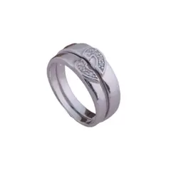 GENERICO - Anillo de Matrimonio Alianzas Corazón Mujer Bañado Plata S925 Genieka