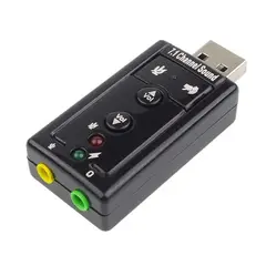 OEM - Tarjeta De Sonido Externo 7.1 USB 3D Adaptador 3.5 Jack