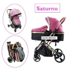 EBABY - Coche Moises Saturno Coche Moises -Rosado