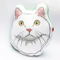 QALA DISEÑO - Almohada Decorativa - - Gato Blanco