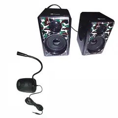 pctronix - COMBO PARLANTES GAMER CAMUFLAJE MICROFONO - PC LAPTOP TABLET CEL MP4
