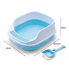 GENERICO - Arenero para Gato Grande con pala 48x40 cm - Celeste