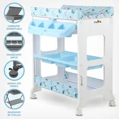 EBABY - Bañera Cambiador 3 Pisos para Bebé «NATIEL NEW» Blue