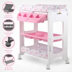 EBABY - Bañera Cambiador 3 Pisos para Bebé «NATIEL NEW» Pink