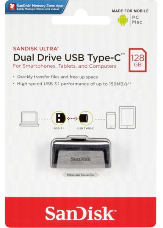 Memoria USB OTG 128GB 150MB ULTRA Dual Drive TIPO C USB 3.1