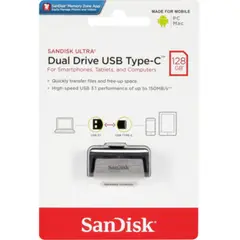 SANDISK - Memoria USB OTG 128GB 150MB ULTRA Dual Drive TIPO C USB 3.1