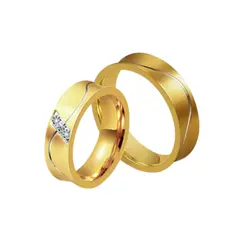 GENERICO - Anillo de Matrimonio Alianzas Passionate Hombre Bañado Oro Genieka