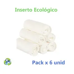 GENERICO - Inserto de Tela Algodón de Bambú y Microfibra - Pack x 6
