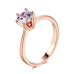 GENERICO - Anillo de Compromiso Solitario Gold Bañado en Oro 18K Aro - Genieka