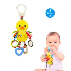 BABY - Peluche Sensorial para Bebés PATITO con Sonajero y Texturas