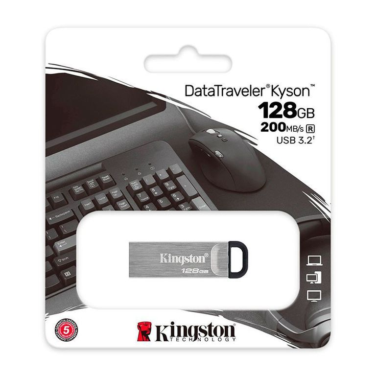 MEMORIA USB DATATRAVELER KYSON 128GB COLOR PLATA
