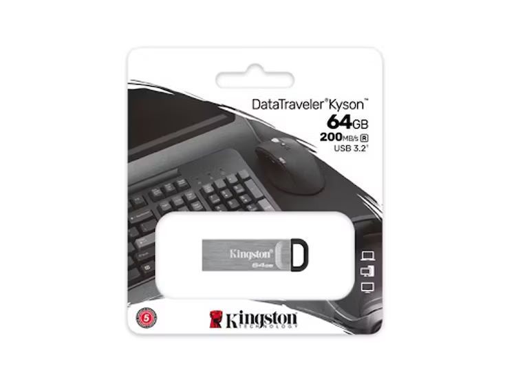 MEMORIA USB DATATRAVELER KYSON 64GB COLOR PLATA