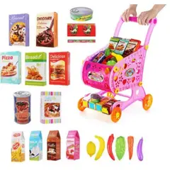 GENERICO - Carrito supermercado para niñas 46 piezas