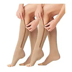 GENERICO - 2 Pack - Medias Compresión Varices Cierres Unisex 15-20mmHg