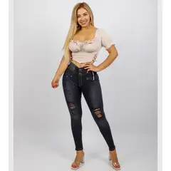 BENCUS JEANS - Pantalón Skinny Jean Mujer Plomo