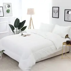 CASATEX - Edredón Hipoalergénico Blanco QUEEN Set de Sábanas