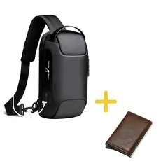 GENERICO - Pack mochila de pecho negro billetera rfy