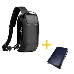 GENERICO - Pack mochila de pecho negro billetera rfy