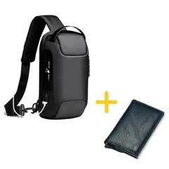 GENERICO - Pack mochila de pecho negro billetera rfy