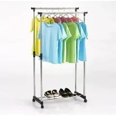 GENERICO - Organizador de Ropa Doble Colgador de Ropa con Ruedas