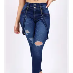 BENCUS JEANS - Pantalón Jeans Mujer Tirantes de cadena
