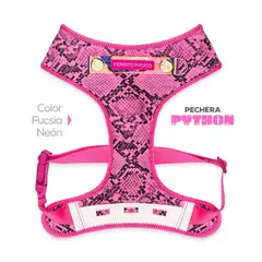 PERRITO PITUCO - PECHERA PYTHON FUCSIA NEÓN TALLA XS