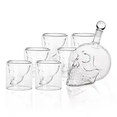 GENERICO - SET BOTELLA CALAVERA 1 LITRO + 12 VASITOS