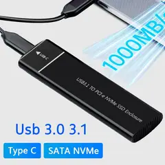 GENERICO - Adaptador Carcasa Externa Lector M.2 Nvme Disco duro Usb 3.1 tipo C