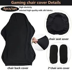 GENERICO - Funda protectora para silla de GAMER de oficina Color negro
