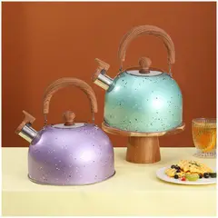 INSPIRA MARKET - Tetera de acero con silbador grafito 2 litros