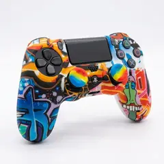GENERICO - Funda de Silicona Camuflaje Ps4, Dualshock, PS4 Slim + 2 Tapas De Goma