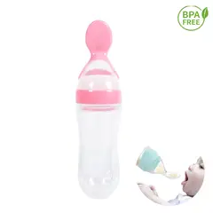 GENERICO - Biberon cuchara rosado papilla 90 ml producto para bebe