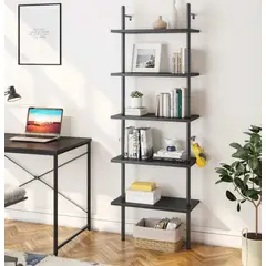 VENTITAS HOME - Librero de Pared Industrial Jetsa Negro