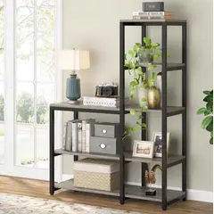 VENTITAS HOME - Librero Organizador Industrial Simón Olivo y Negro