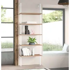 VENTITAS HOME - Librero Estante Industrial San Rosko Blanco y Duna