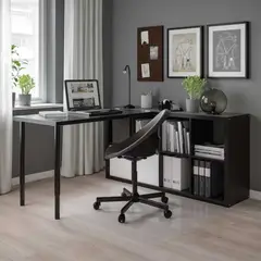 VENTITAS HOME - Escritorio con Librero Campden Negro