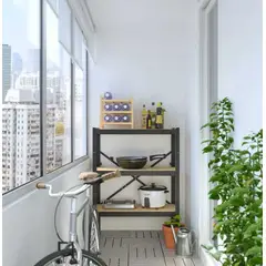 VENTITAS HOME - Estante Industrial Kolina Manzano y Negro