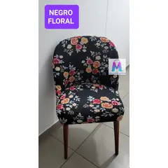 GENERICO - 08 forros de silla vintage color Negro Floral