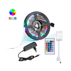 GENERICO - Cinta Led RGB 2835 Control Remoto + Fuente Adaptador KIT 3M